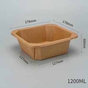 1200ml kraft square bowl