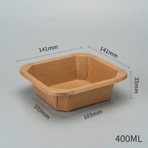 400ml kraft square bowl