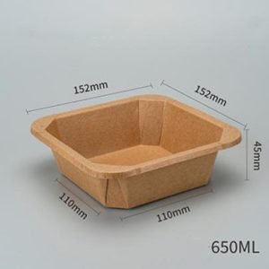 650ml kraft square bowl