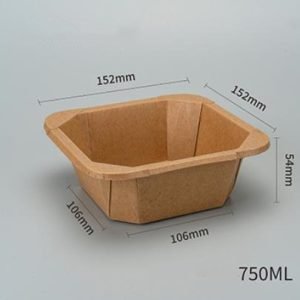 750ml kraft square bowl